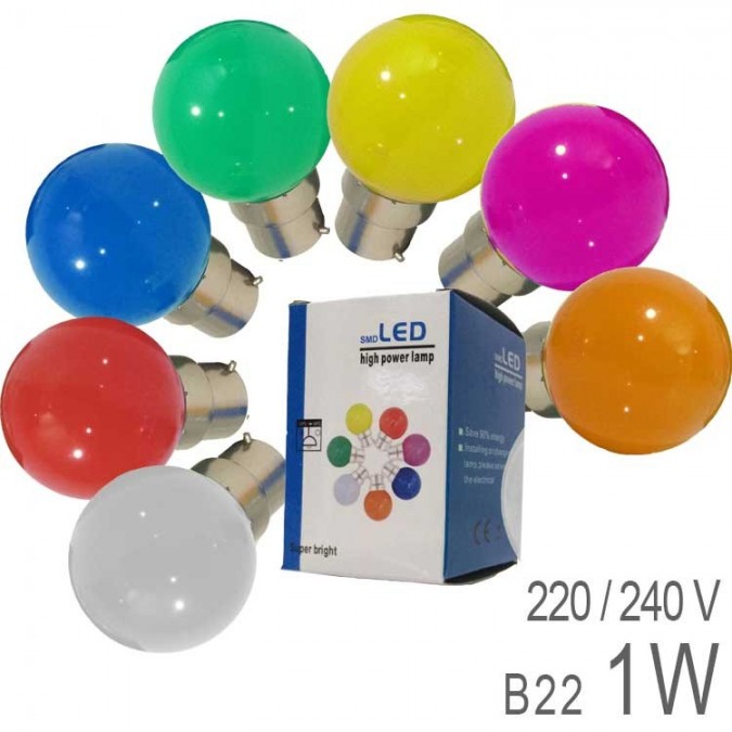 Ampoule LED B22 1W G45 Incassable