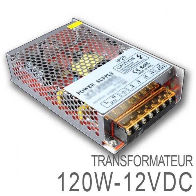 Transformateur LED 120W 12 Volts D.