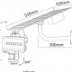 Projecteur LED SMD Solaire 40W + détecteur - Dimensions