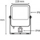 Projecteur LED 70W Extérieur IP65 Plat + Détecteur - Dimensions