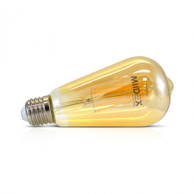 Ampoule LED E27 Edison Golden ST64 8W COB Filament