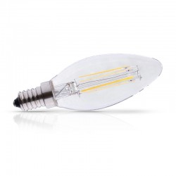 Ampoule LED E14 4W COB Filament Flamme (Dimmable en option)