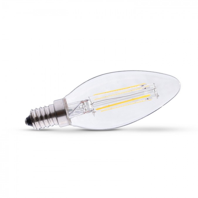 Ampoule LED E14 4W COB Filament Flamme (Dimmable en option) - Vue 2