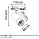 Spot LED FOCUS SLIM II sur rail - 25W/30W/35W CCT - Dimensions