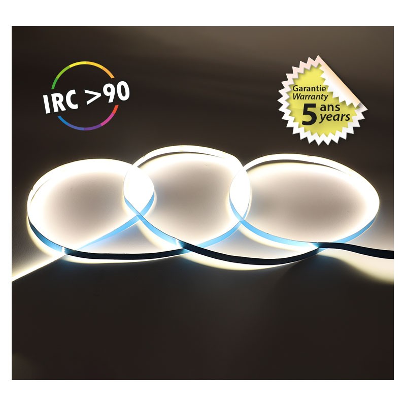 Fil LED électrique pour ruban LED monocouleur. Câble gaine extérieure PVC  blanc
