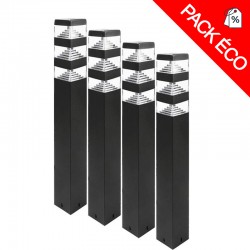 Pack bornes Pyramides Inox 48 LED SMD 12W finition Noir