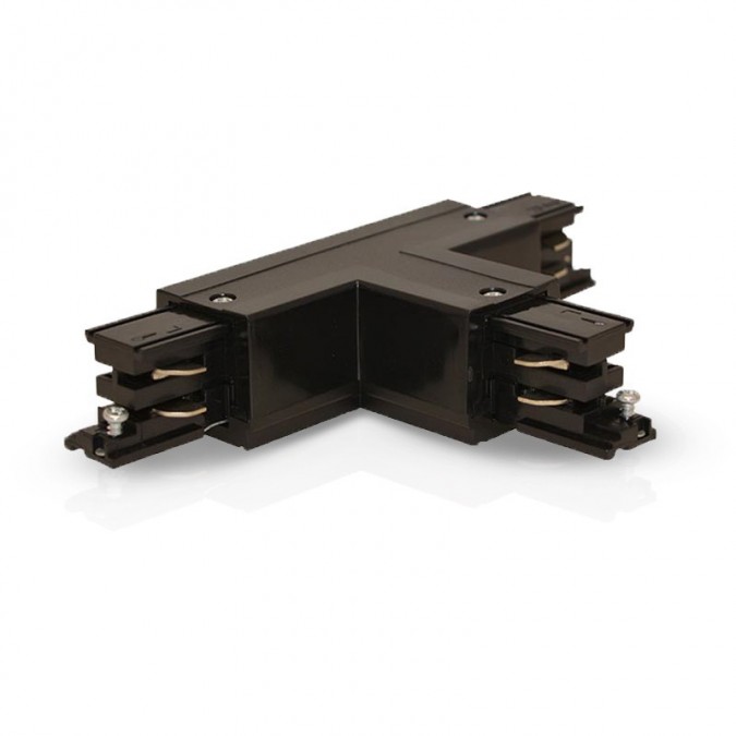Connecteur Triphase Forme T Circuit Intérieur Gauche Noir