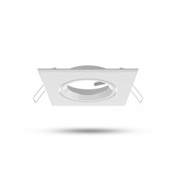 Support plafond carré orientable blanc 84 x 84 mm