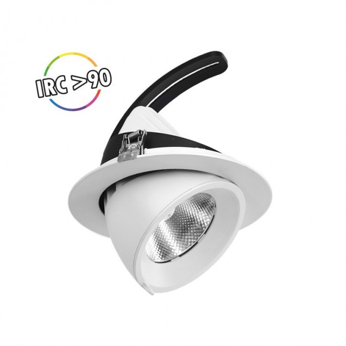 Spot LED Escargot Rond Inclinable et Orientable 40W 4000K IRC90