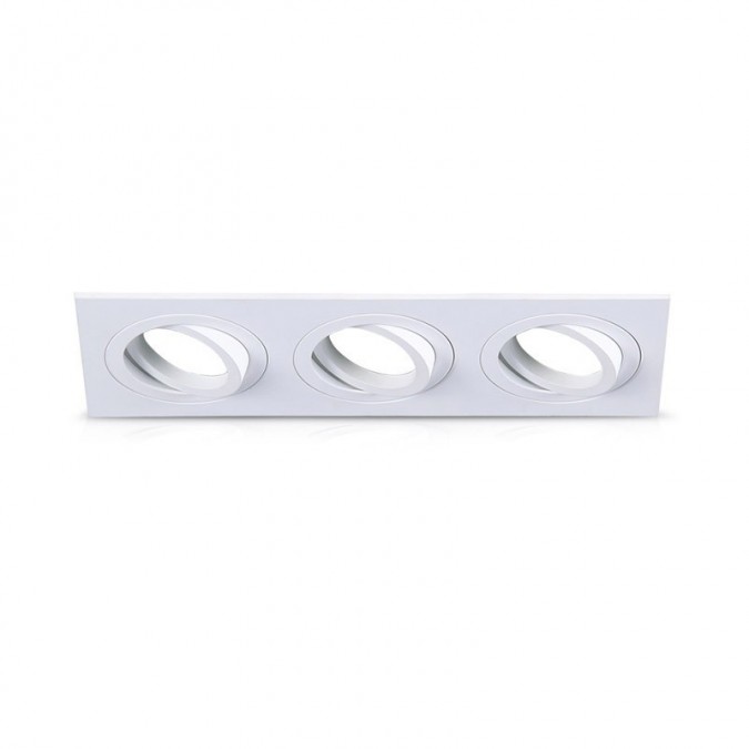 Support de spot rond triple blanc Orientable 258x93 mm