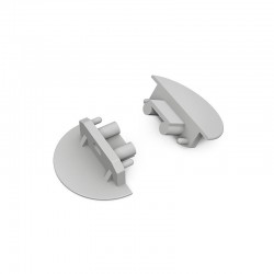 Terminaison Gris pour Profile Rainure 14,4mm Pack de 2