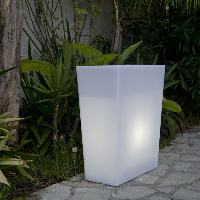 Jardinière lumineuse blanche DINY W70