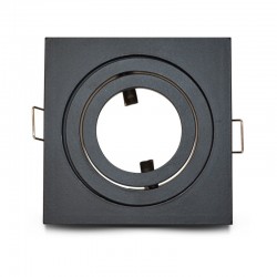 Support de spot carré aluminium Noir Mat Orientable 88x88 mm