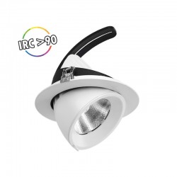 Spot LED Escargot Rond Inclinable et Orientable 10W 4000K IRC90