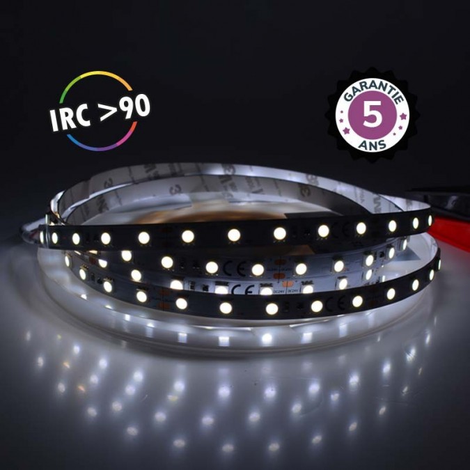 Bandeau LED 6000K 5 m 60 LED/m 62W IP20 - 24V - Garantie 5 ans
