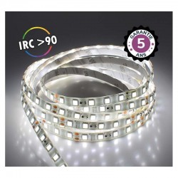 Bandeau LED 6000K 5 m 60 LED/m 62W IP65 - 24V - Garantie 5 ans