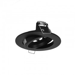 Support plafond Rond 1/4 de tour Orientable Noir Ø95 mm
