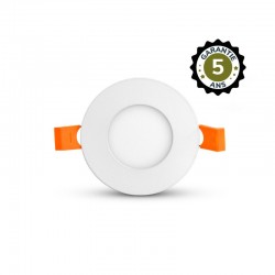 Plafonnier LED Blanc Ø90 3W 4000K - Garantie 5 ans