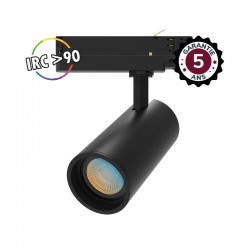 Spot LED sur Rail Noir 15W CCT IRC90 - Garantie 5 ans