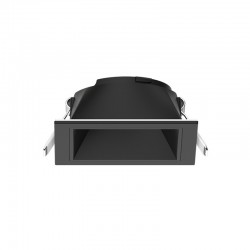Collerette basse luminance carrée/carrée noir/noir pour spot ÉCLAT II