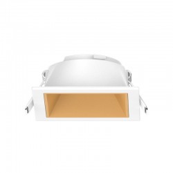 Collerette basse luminance carrée/carrée blanc/doré pour spot ÉCLAT II