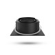 Collerette basse luminance carrée/rond noir/noir pour spot ÉCLAT II