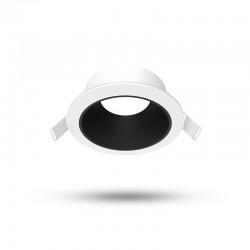 Collerette basse luminance rond/rond blanc/noir pour spot ÉCLAT II
