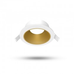 Collerette basse luminance rond/rond blanc/doré pour spot ÉCLAT II