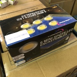 Kit de 4 Mini Spots Encastrables 12V LED Blanc chaud