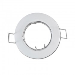 Lot de 10 Supports de spot rond fixe en Acier Blanc Ø77mm