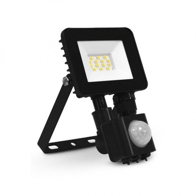 Projecteur LED Noir Détecteur 10W 6000K