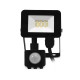 Projecteur LED Noir Détecteur 10W 6000K