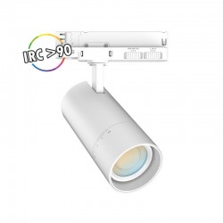 Spot LED sur Rail avec Adaptateur 3 allumages Blanc 10/15/20W CCT Angle ajustable
