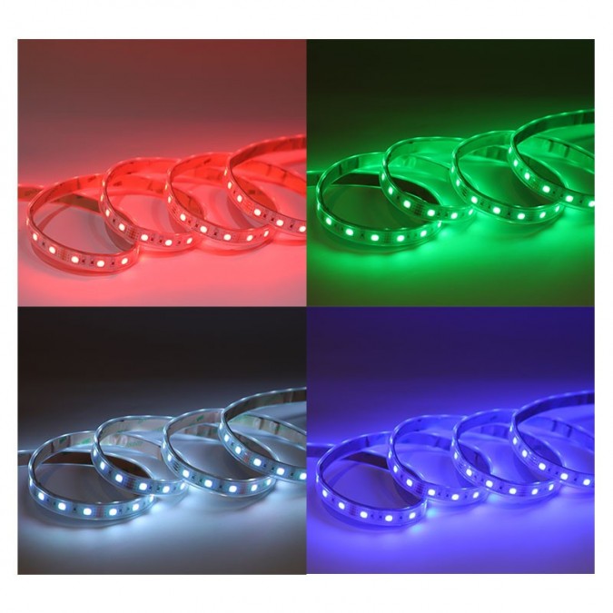 Bandeau LED RGB 5m 60 LED/m 9W/m IP67 - 24V