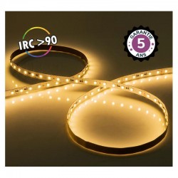 Bandeau LED 3000K 5 m 120 LED/m 10W/m IP20 - 24V - IRC90 - Garantie 5 ans