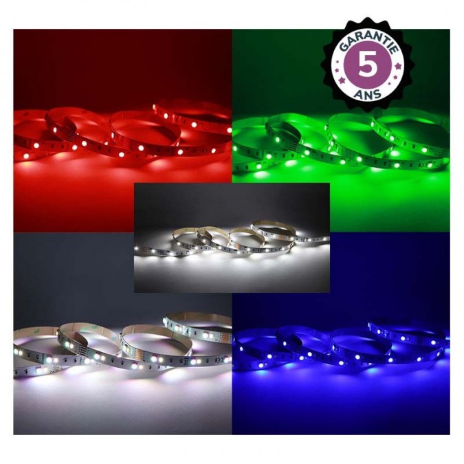 Bandeau LED RGB4000K 5m 60 LED/m 3,5W/m IP20 - 24V - Garantie 5 ans