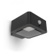 Applique Murale Noire Carrée LED Solaire 5W 3000K Détecteur IR