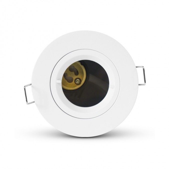 Support plafond BBC Rond Blanc avec douille automatique Ø90 mm
