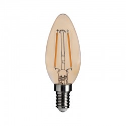 Ampoule LED E14 2W COB Filament Flamme Golden