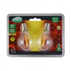 Lot de 2 Ampoules LED E14 COB Filament 3W P45