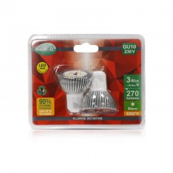Lot de 2 Ampoules LED GU10 3W 120°