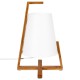 Lampe bambou & abat-jour plastique H31
