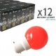 Lot de 12 ampoules LED B22 1W Rouges Incassables (équivalence 15W) pour Guirlande Extérieure