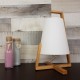Lampe bambou & abat-jour plastique H31