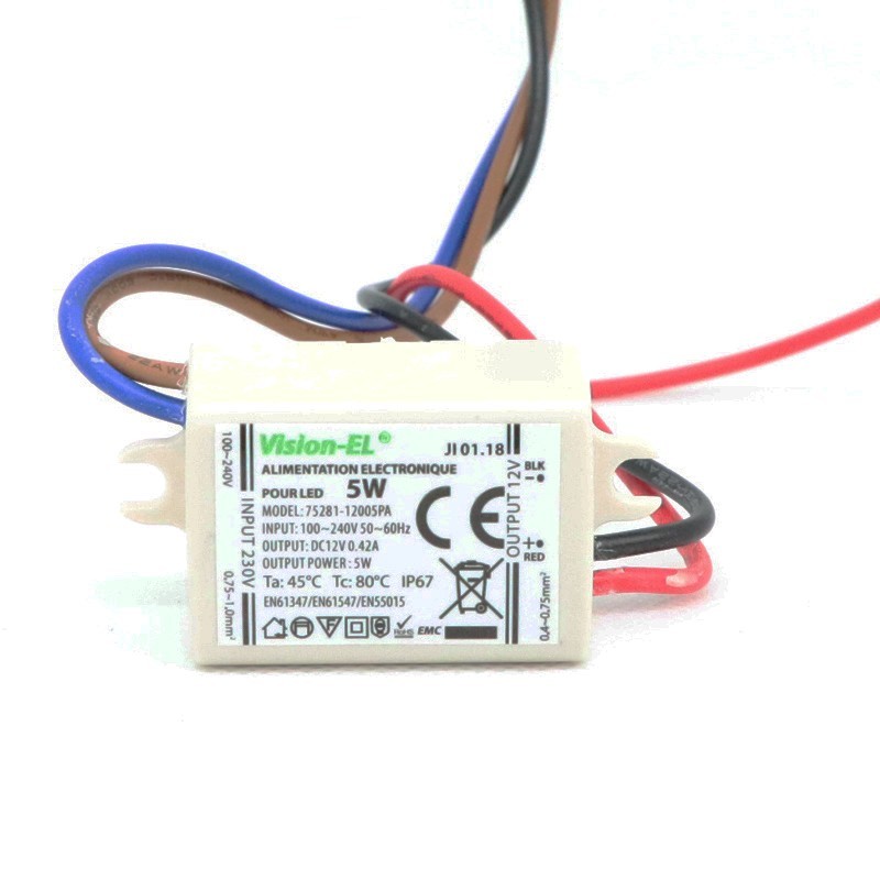 5pcs LED Transformateur de puissance Transformateur électronique Entrée 