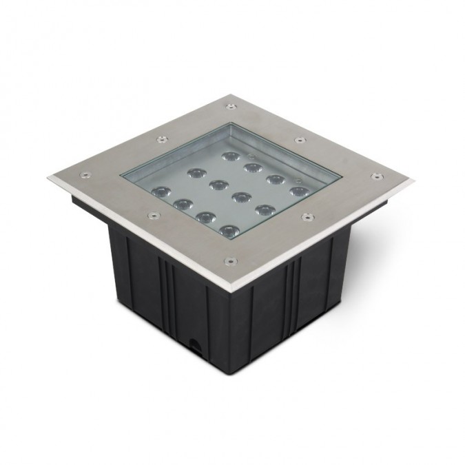Spot 230V encastrable sol carré LED COB 12W - IP67
