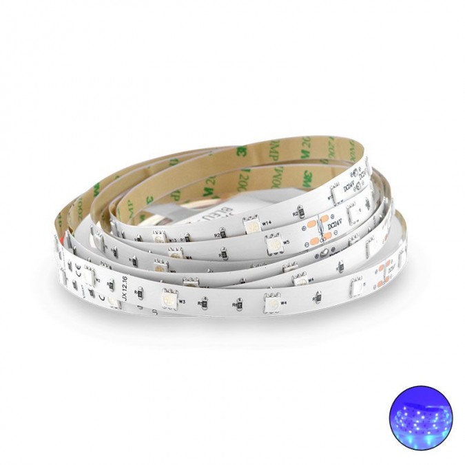 Ruban LED 7.2 Watts /m - Bleu - Rouleau 5M 24V