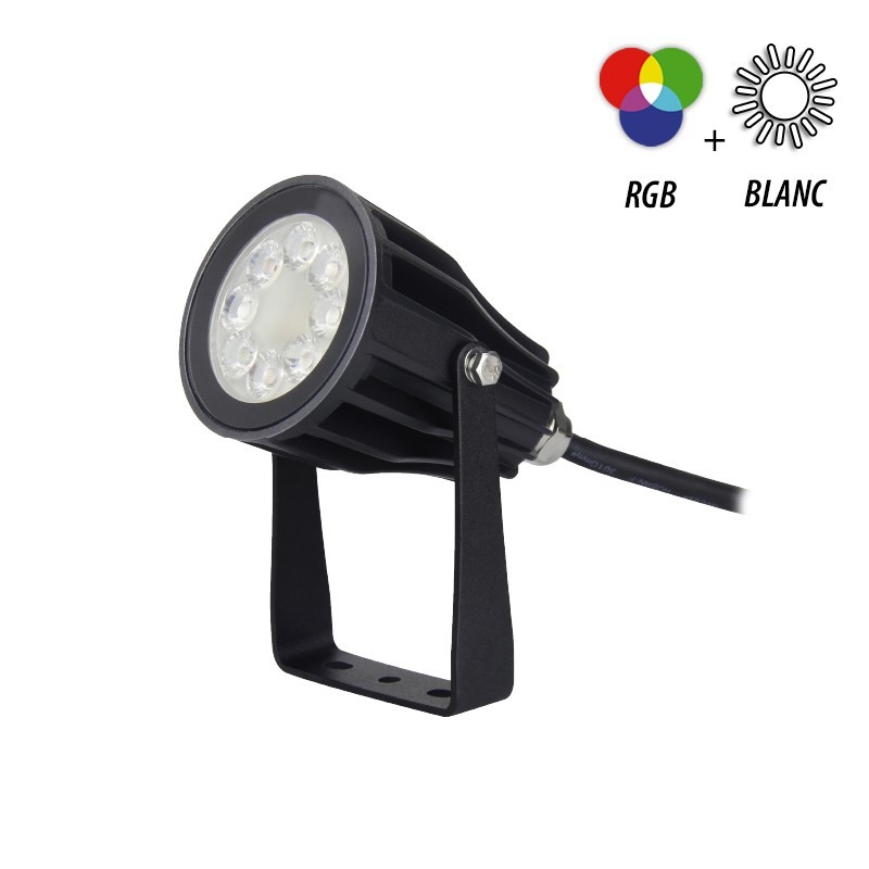 Spot piquet led extérieur noir DEC–GL5BC - 230V - 300 lumens - Blanc chaud  3500K°