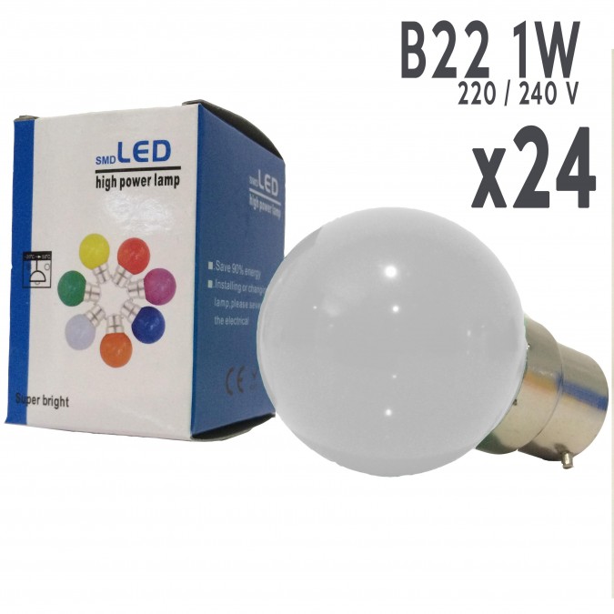 Lot de 24 ampoules LED B22 1,5W (é.
