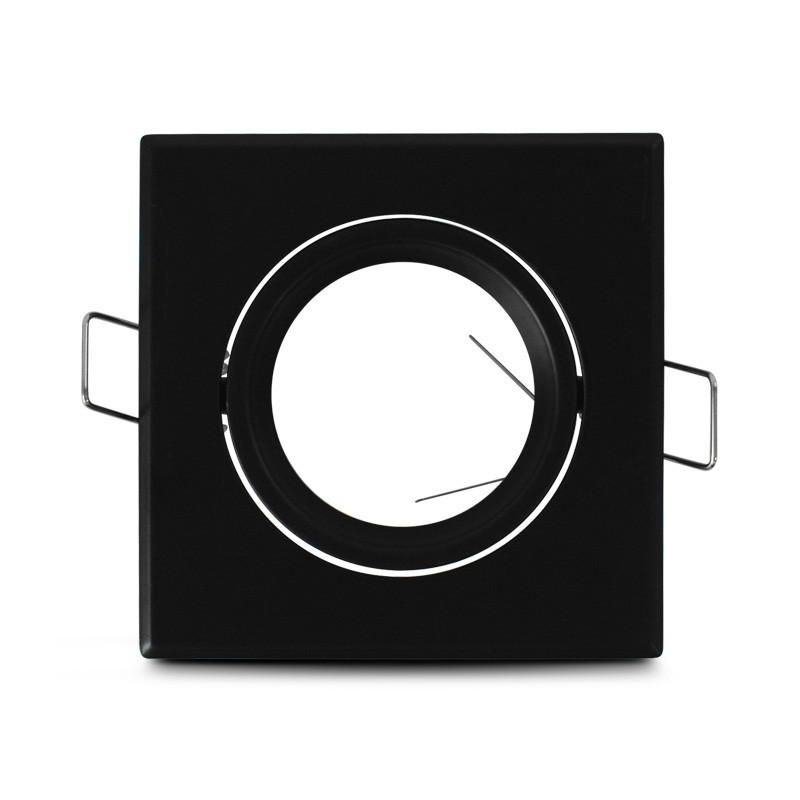 Support spot Encastrable LED orientable carré Noir RUBIO